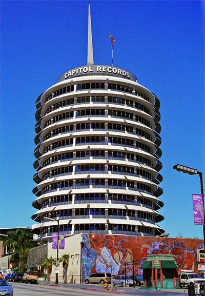 Capitol Records vid Hollywood och Vine i West Hollywood