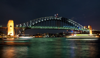 Sydney Harbour bridge by night
