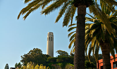 Coit tower, Russian Hill, i San Francisco