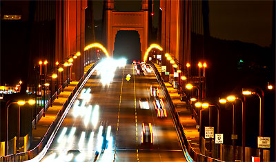 Golden Gate by night, San Francisco