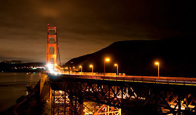 Golden Gate Bridge by night, San Francisco