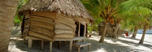 Fale by the paradise beach at Savai'i, Samoa