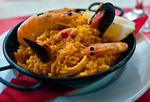 Paella serverat på Restaurang Aguilar i Estepona