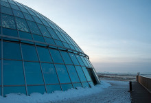 Uppe på utsiktsplatsen på Perlan, Reykjavik Island
