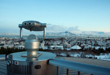 Utsiktskikare vid Perlan, Reykjavik Island