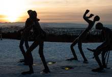 Staty utanför Perlan, Reykjavik Island