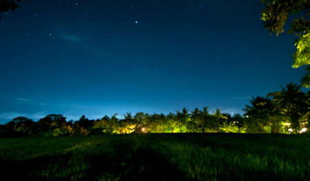 Stjärnor över risfälten vid Arma Resort Hotel,Ubud Bali