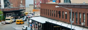 Washington Street i Meatpacking District från ovan, New York