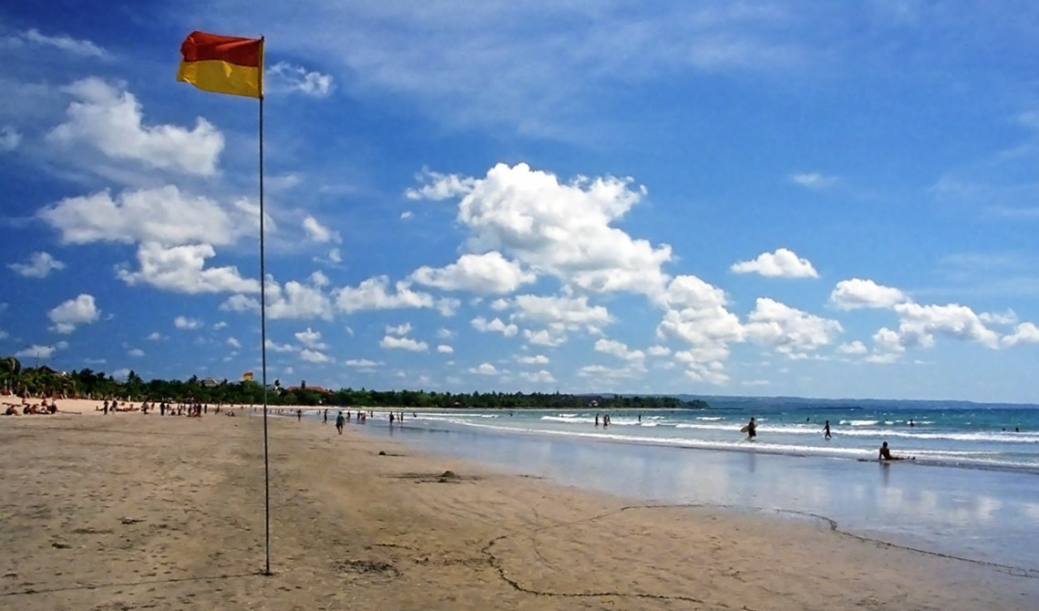 Strandflagga på Kuta Beach, Bali