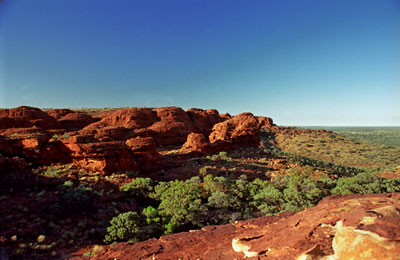 Första morgonsolen över Kings Canyon