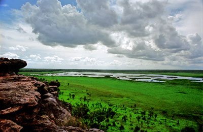 Arnhem Land från klippa i Kakadu National Park