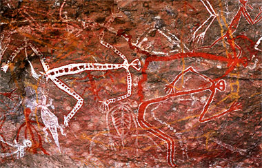 Aboriginal väggmålning vid Ubirr i Kakadu National Park