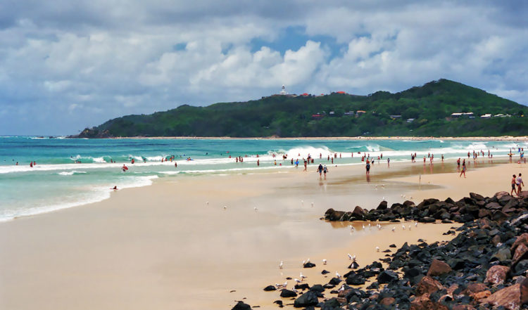 Main beach i Byron Bay, Australien