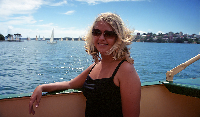 Anki på båttur i Sydney