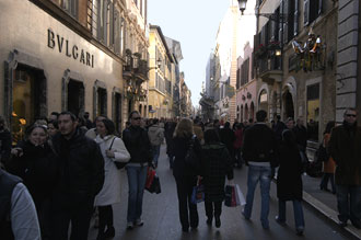 Modehusen kring Via dei Condotti