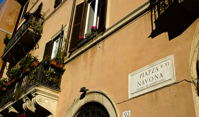 Balkong vid Piazza Navona