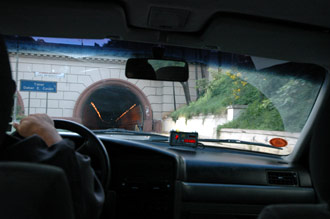 I en taxi på väg ut ifrån São Paulo