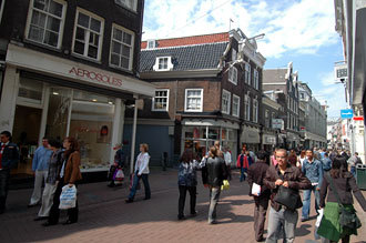 Shoppinggata i Amsterdam