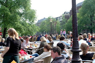 Uteservering i Amsterdam