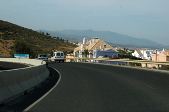 I bilen på väg från Manilva till Estepona