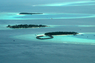 Vilu Reef sett ifrån planet.