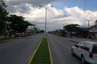 Huvudgatan i Tulum