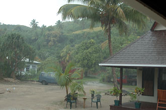 Regnig morgon på Aitutaki