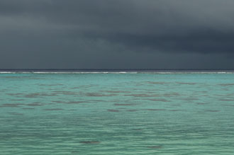 Regnig morgon på Aitutaki