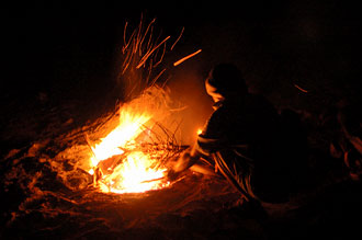 bonfire på stranden