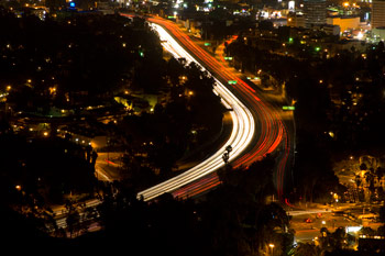 Utsikt över trafik, Los Angeles