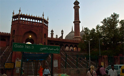 Moskén i Old Delhi