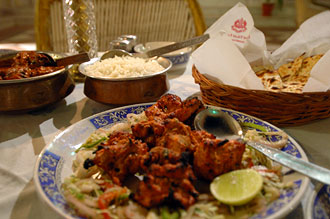 Middag på Laxmi Vilas Palace