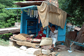 Gatuförsäljning på väg från Taj Mahal