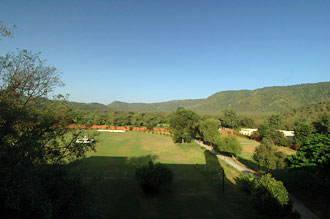 Utsikt ifrån vårt rum på Sariska Palace