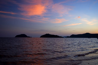 Solnedgång, Ao Kao Strand, Koh Mak