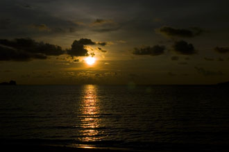 Solnedgång, So Suan Yai strand, Koh Mak