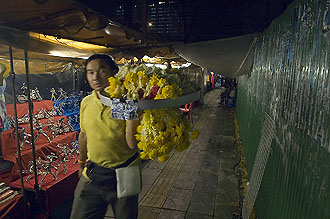 Marknadsstånd, Silom road, Bangkok