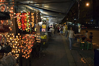 Marknadsstånd, Silom road, Bangkok