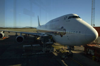Thai airways plan, landat i Stockholm