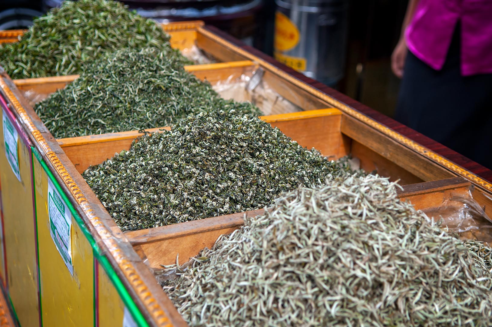 Fint te på marknaden i Dashilar Dazhalan, Beijing