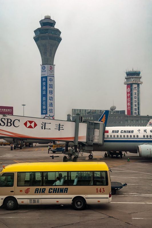 Utsikt över Beijing Airport Kina