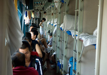 Hardsleeper, tåg mellan Chengdu och Yangshuo