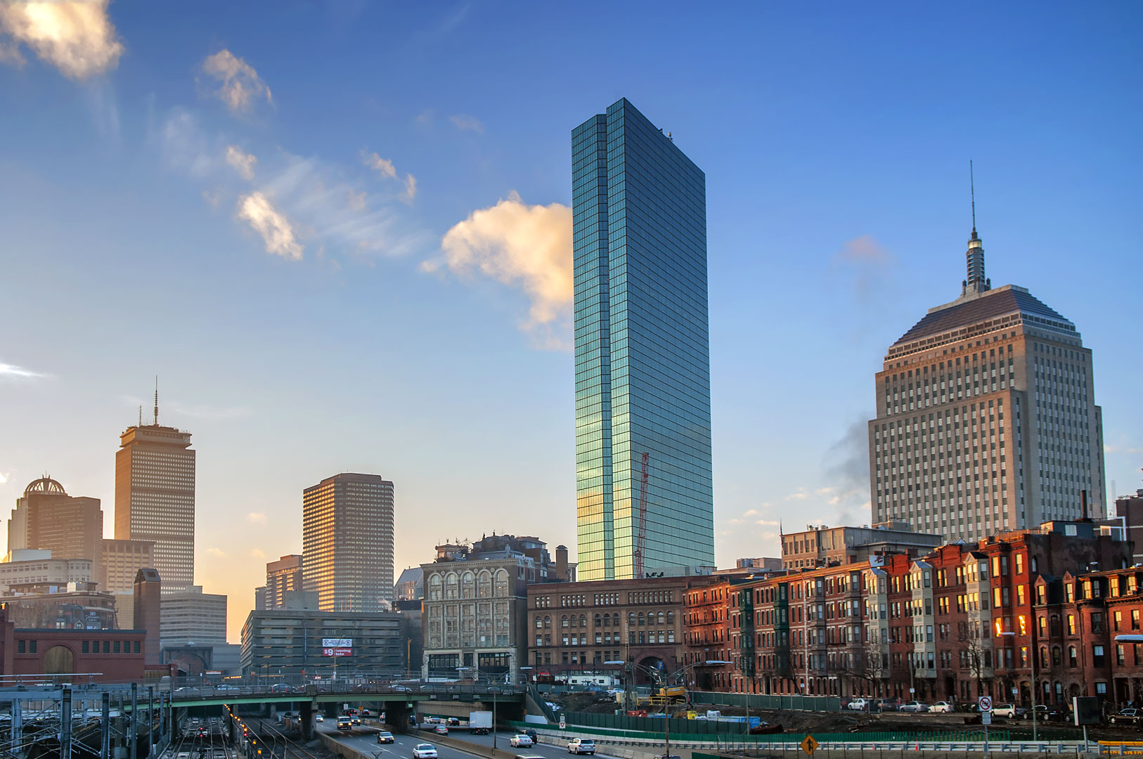 Boston Skyline på väg mot South End