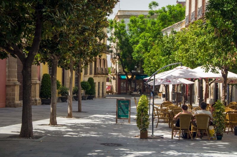 Plaza i centrala Jerez, Spanien