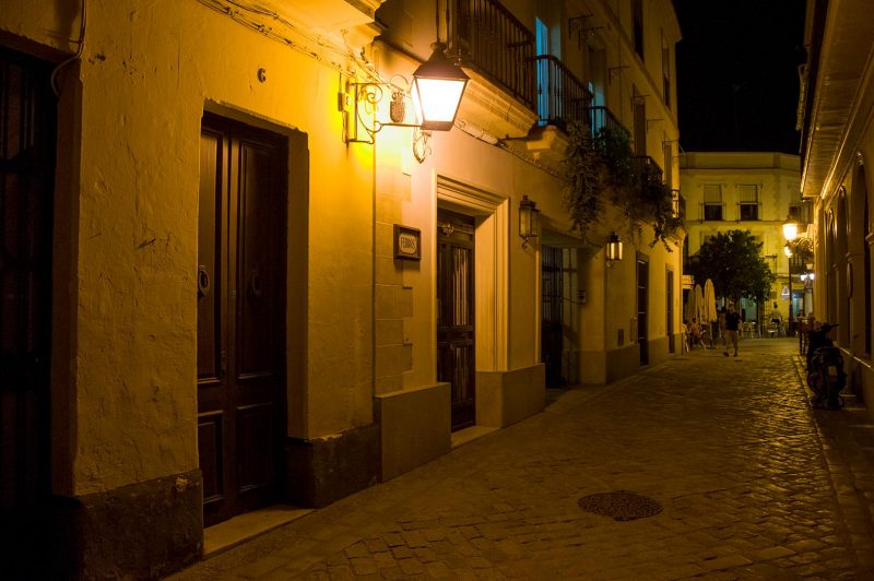 Jerez gata på kvällen