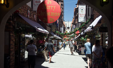 Gränd ifrån Hay Street i Perth