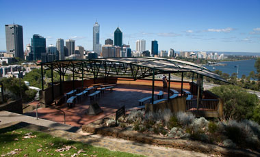 Perth skyline sett från Kings Park