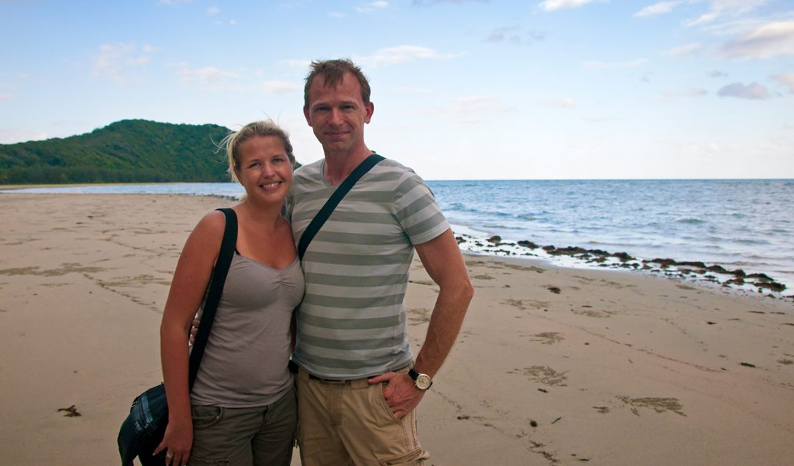 Anki & Lasse på Myall beach, Cape Trib