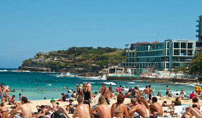 Bondi beach och Bondi Iceberg, Sydney
