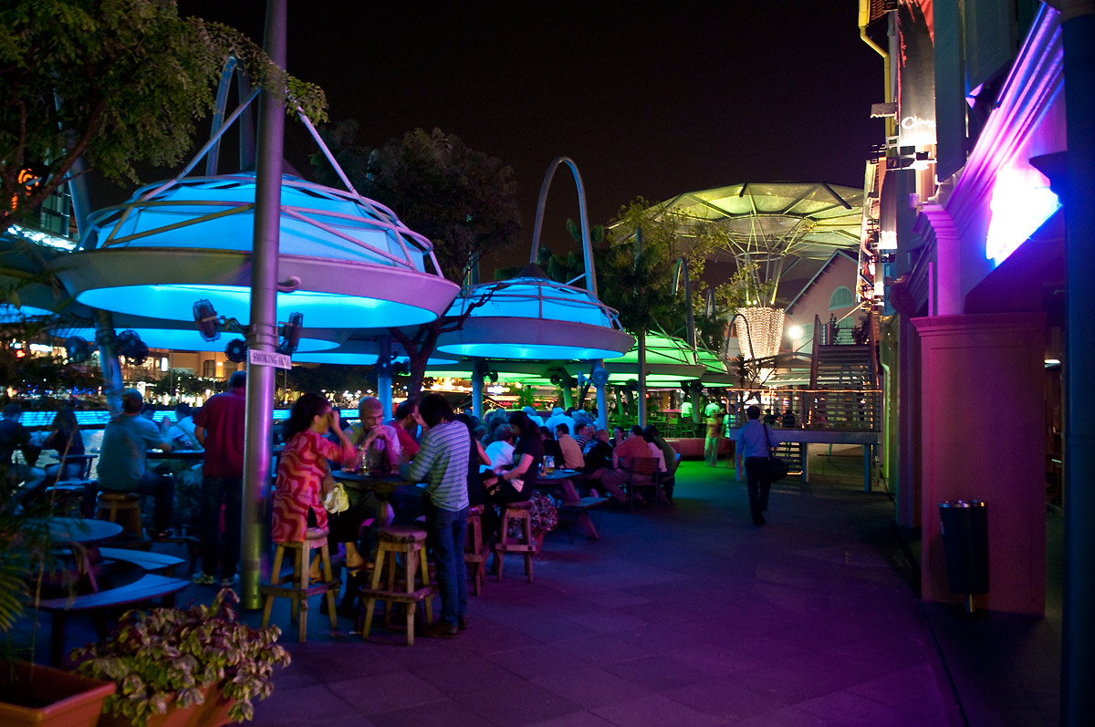 Kväll vid Clarke Quay, Singapore